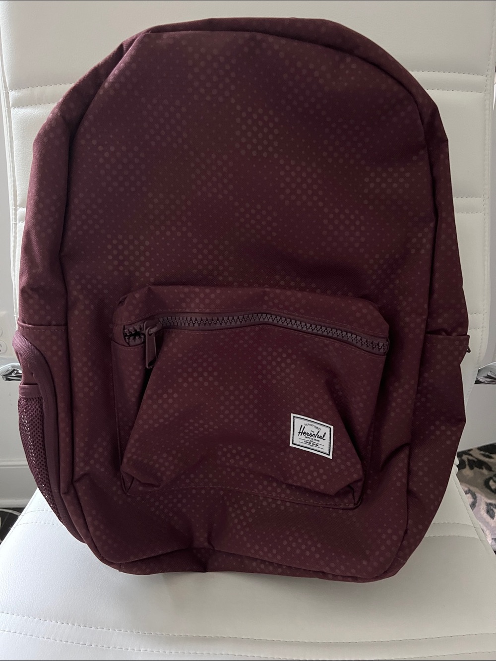 NWOT Herschel Supply Company Maroon Dot Pattern Backpack